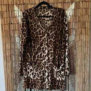 Cheetah Print Long Cardigan
